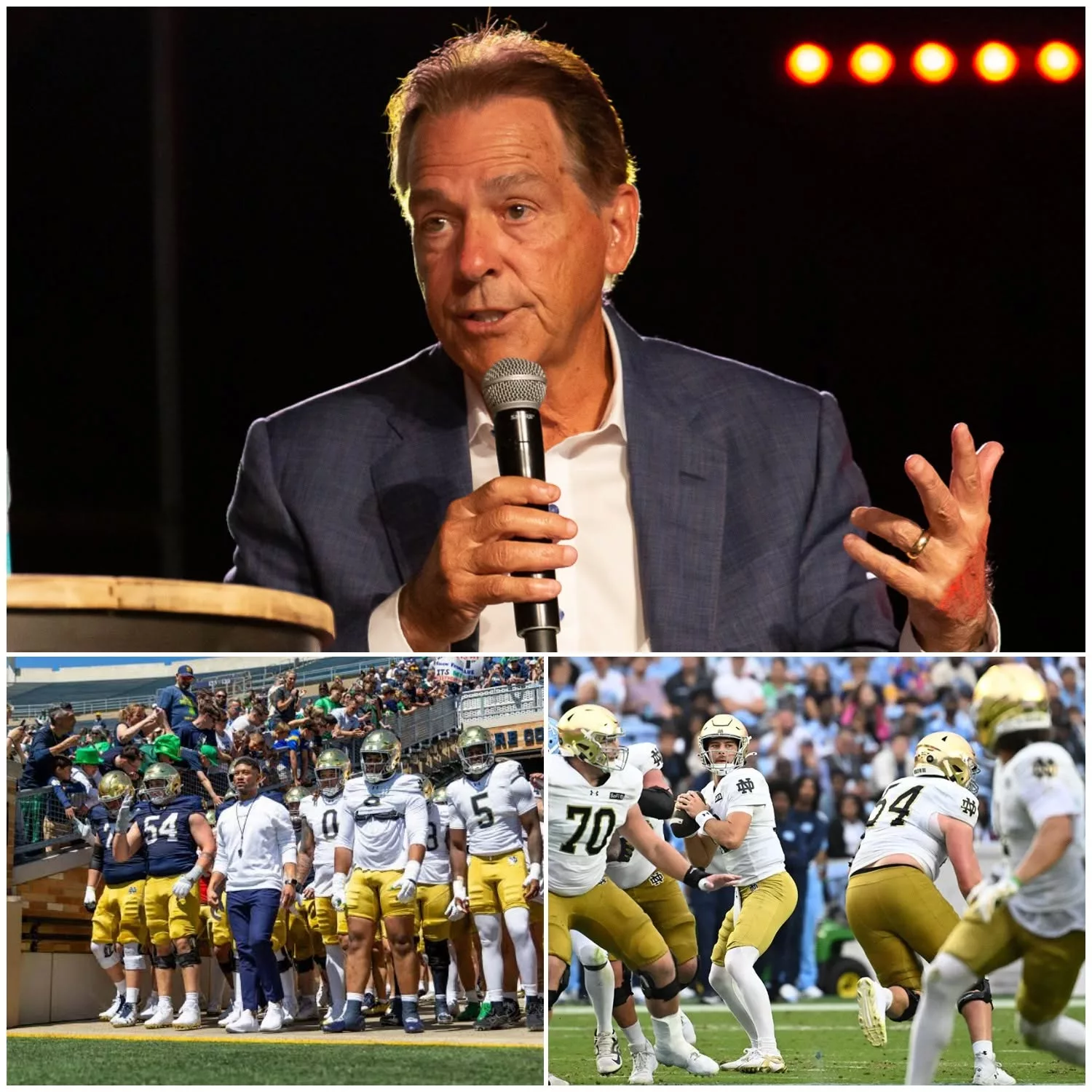 Cover Image for 🚨 NICK SABAN’S BOLD WARNING: THREE REASONS NOTRE DAME COULD FALL TO STANFORD — IRISH FANS ARE IN A FRENZY