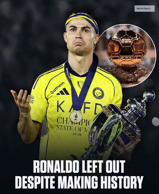 Cover Image for 🚨 ESCÂNDALO NO BOLA DE OURO! CRISTIANO RONALDO FORA DOS 30 NOMEADOS — COMO É POSSÍVEL?! 😱🐐 A ausência de CR7 na lista dos 30 candidatos ao Bola de Ouro está a gerar um debate explosivo entre os adeptos de futebol. Depois de uma campanha impressionante pelo Al-Nassr, muitos perguntam se as conquistas do português foram realmente valorizadas. 🏆 Campeão da Saudi Pro League. ⚽ 28 golos no campeonato. 🌍 Primeiro jogador a marcar em seis edições diferentes do Mundial. 🎯 Apenas 22 golos de alcançar a lendária marca dos 1.000 golos oficiais. Com números desta dimensão, será que Ronaldo merecia estar entre os nomeados? O Bola de Ouro está a perder prestígio ou a ausência de CR7 tem uma justificação legítima? A discussão está lançada — e a resposta pode dividir o mundo do futebol! 🔥