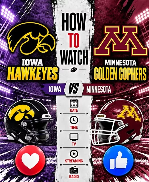 Cover Image for How to Watch the Game: Iowa Hawkeyes vs. Minnesota Golden Gophers — Time, TV Channel, Streaming Info, and Everything You Need to Know