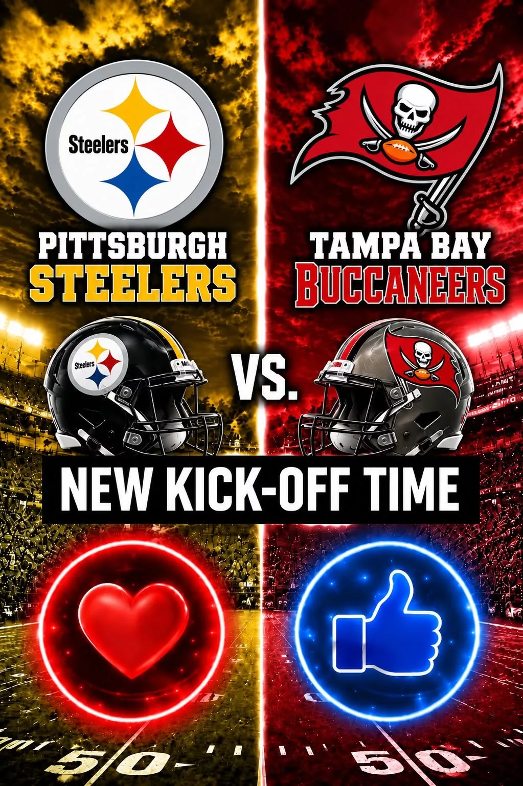 Cover Image for 🔥 “CANCEL YOUR SUNDAY PLANS!” — THE NFL DROPS A SCHEDULE BOMB: Pittsburgh Steelers vs. Tampa Bay Buccaneers Set to Shake the Season! 🔥