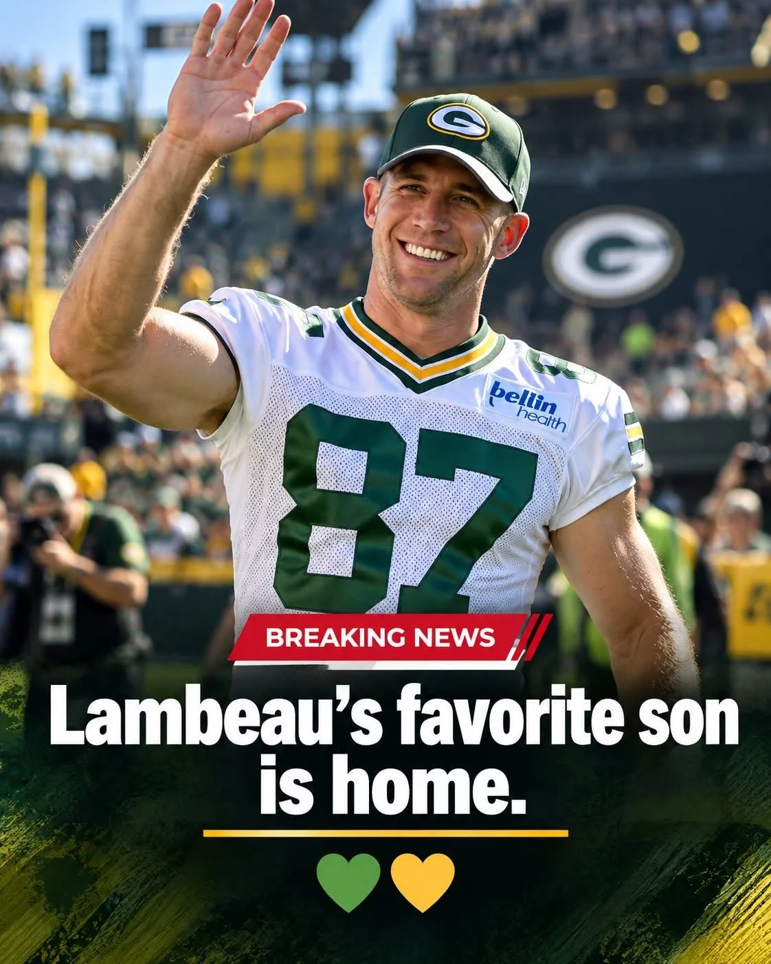 Cover Image for HE NEVER REALLY LEFT GREEN BAY — Packers Legend Jordy Nelson Is Reportedly COMING HOME in a Stunning New Role