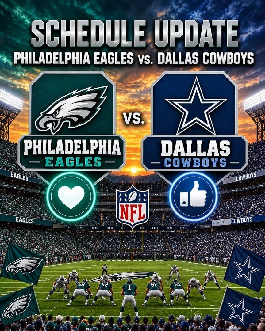 Cover Image for 🗓️ CONFIRMED: Philadelphia Eagles vs. Dallas Cowboys Broadcast Schedule Officially Announced — NFL Fans Need To Pay Close Attention!