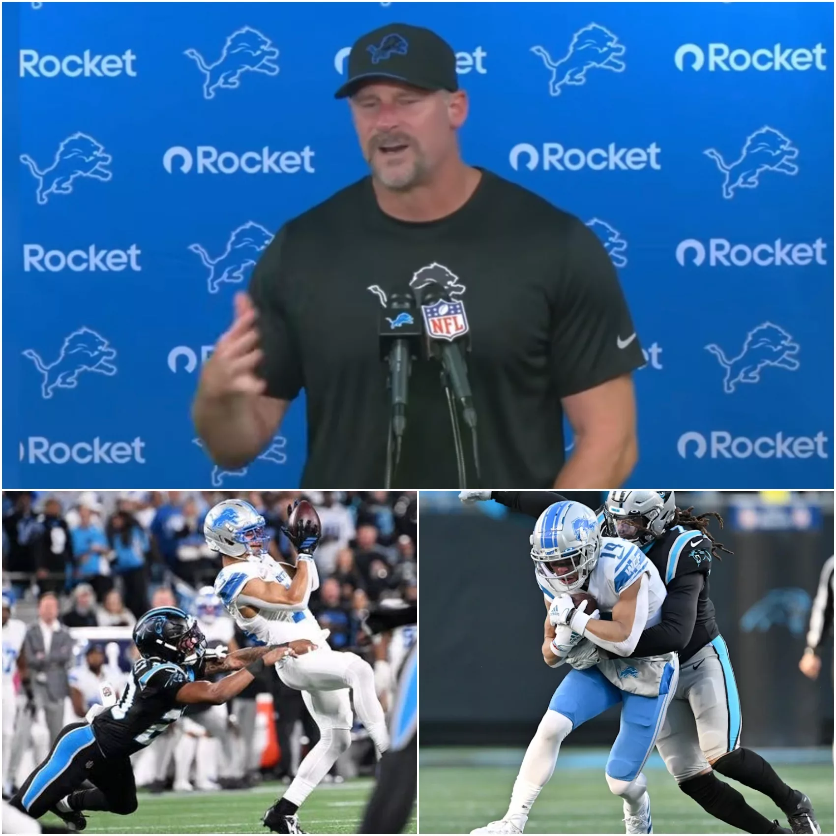 Cover Image for 🚨 DAN CAMPBELL BREAKS HIS SILENCE AFTER LIONS’ 32–26 LOSS TO PANTHERS: “THAT’S NOT INSTINCT — THAT’S INTENT” 🔥🏈