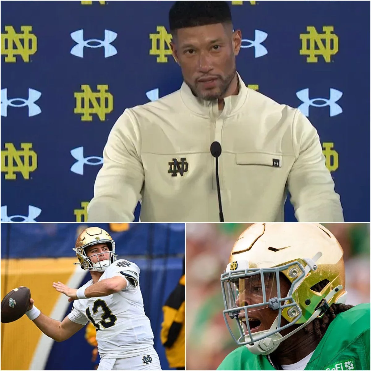 Cover Image for MARCUS FREEMAN’S EXPLOSIVE LOCKER ROOM CONFRONTATION AFTER NOTRE DAME’S 28–24 LOSS TO BYU PUTS BOUBACAR TRAORE, CJ CARR AND MULTIPLE BIG NAMES UNDER THE SPOTLIGHT