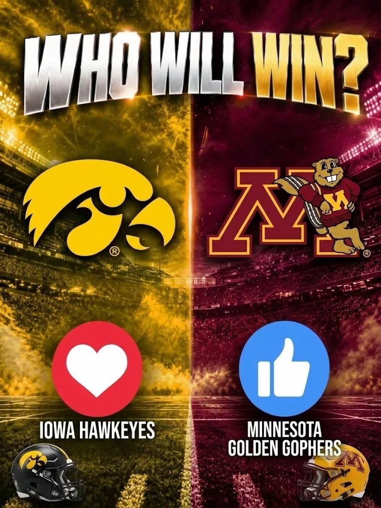 Cover Image for NEW KICKOFF TIME: ESPN has just announced a major change to the broadcast schedule for the upcoming game between the Iowa Hawkeyes and the Minnesota Golden Gophers, and fans of both teams should pay close attention.