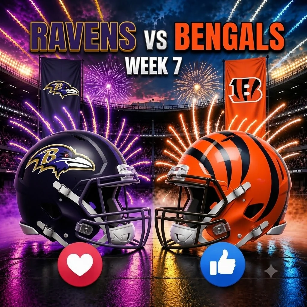 Cover Image for 🚨🏈 BREAKING NFL SCHEDULE UPDATE: Baltimore Ravens vs. Cincinnati Bengals — Kickoff Time Confirmed as AFC North Rivals Prepare for a Massive Sunday Showdown!