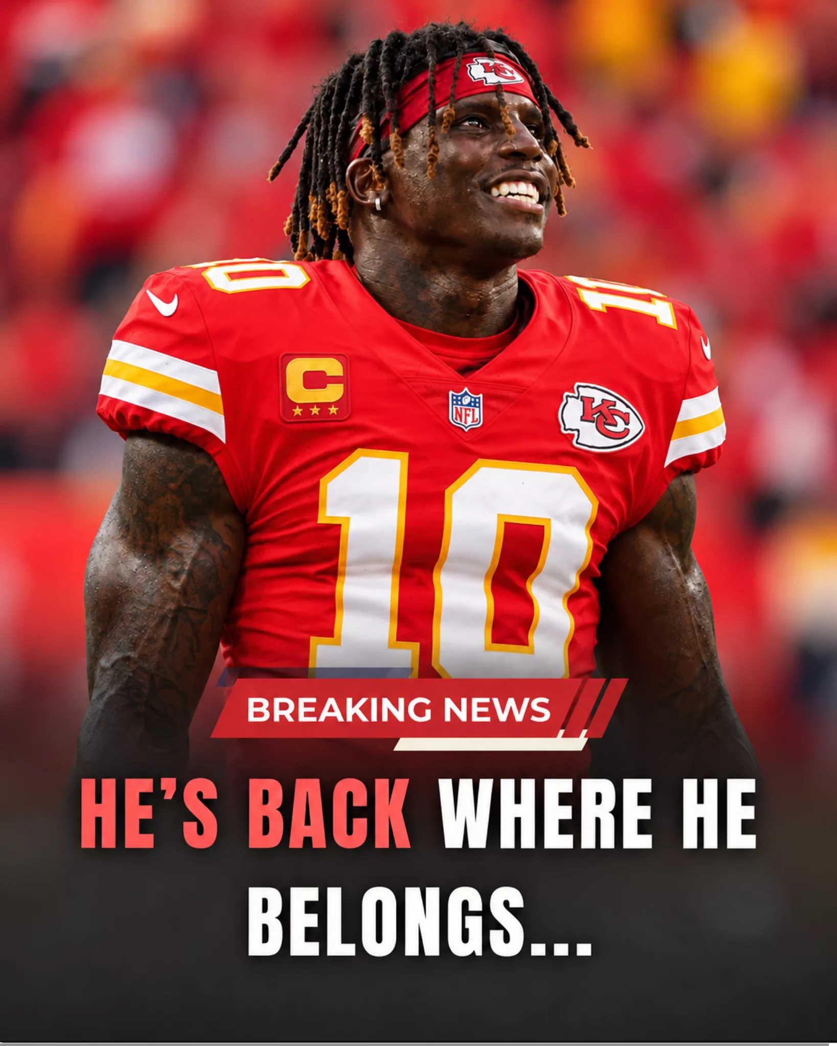 Cover Image for 🏈🚨 “HE’S COMING HOME?” — TYREEK HILL AND THE KANSAS CITY CHIEFS ARE CLOSING IN ON A STUNNING REUNION THAT COULD SHAKE THE ENTIRE NFL 🔥❤️💛