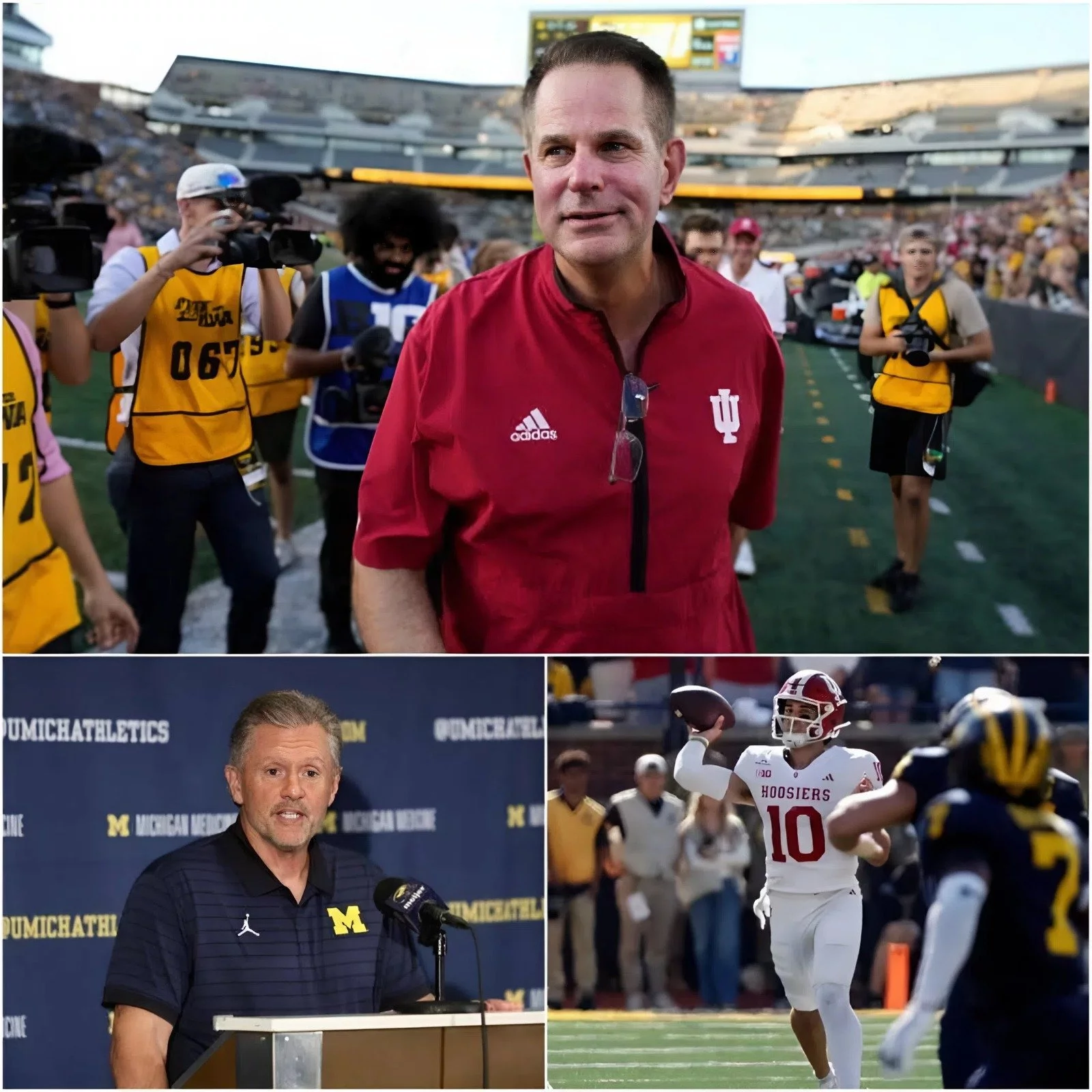 Cover Image for INDIANA WINS 13–6, BUT THE REAL EXPLOSION CAME AFTER THE FINAL WHISTLE — MICHIGAN HEAD COACH KYLE WHITTINGHAM ERUPTS IN A FIERY PRESS ROOM SHOWDOWN!