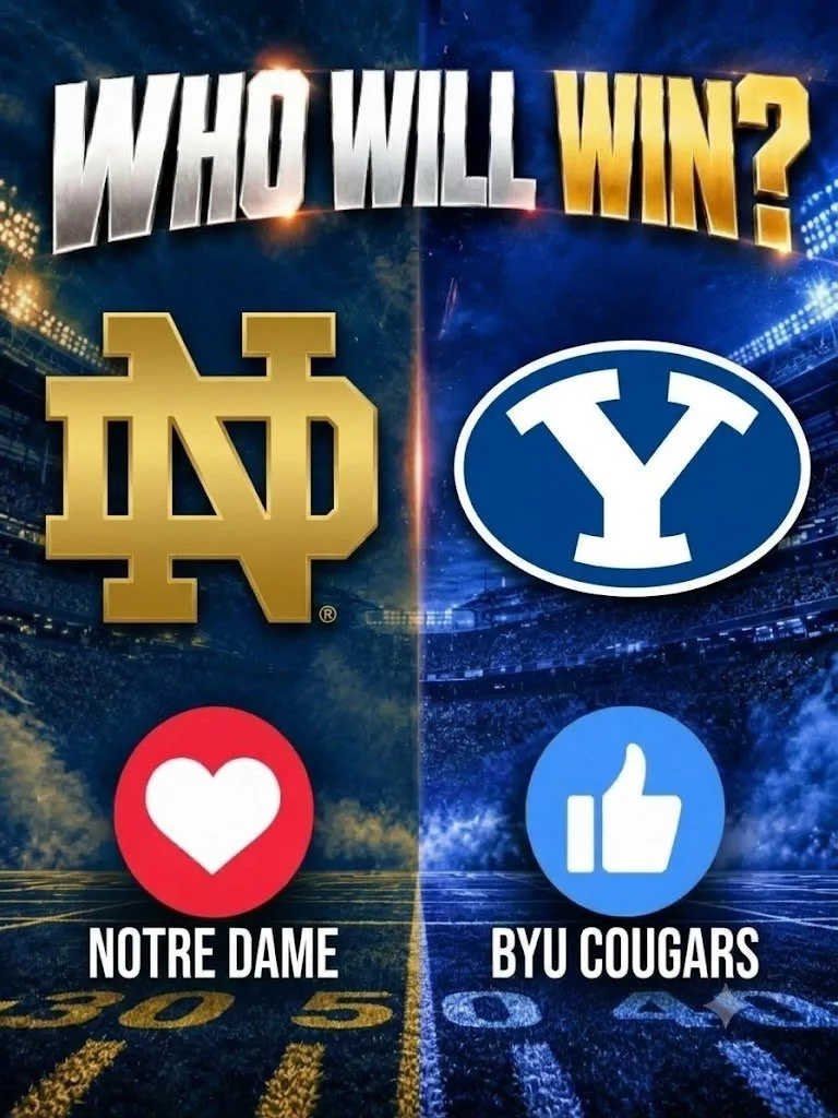 Cover Image for NEW KICKOFF TIME: ESPN has just announced a major change to the broadcast schedule for the upcoming game between the Notre Dame Fighting Irish and the BYU Cougars, and fans of both teams should pay close attention.