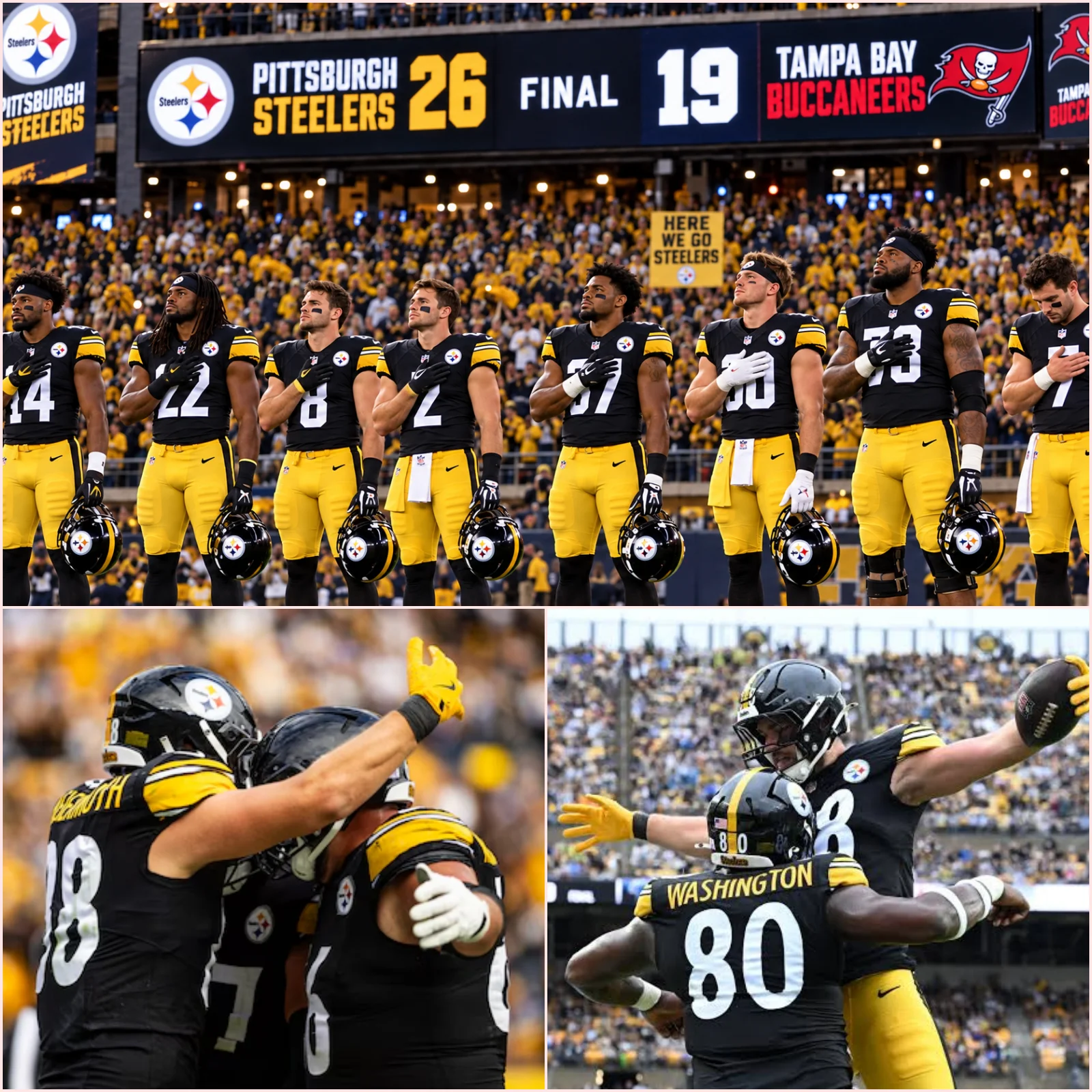 Cover Image for No one expected it — but the postgame National Anthem performed by the entire Pittsburgh Steelers team left the entire stadium deeply moved.