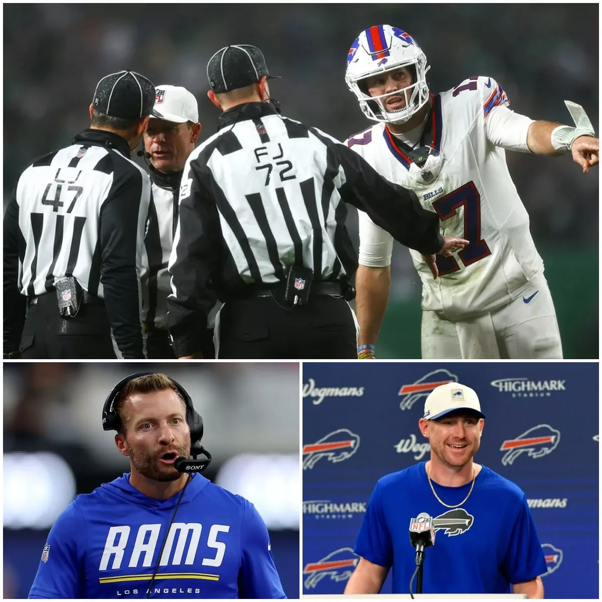 Cover Image for BREAKING NEWS: Bills’ 37–34 Overtime Victory Over Rams Takes Heated Turn as Joe Brady Blasts “Questionable” Play — Then Sean McVay Fires Back With 12 Cold Words