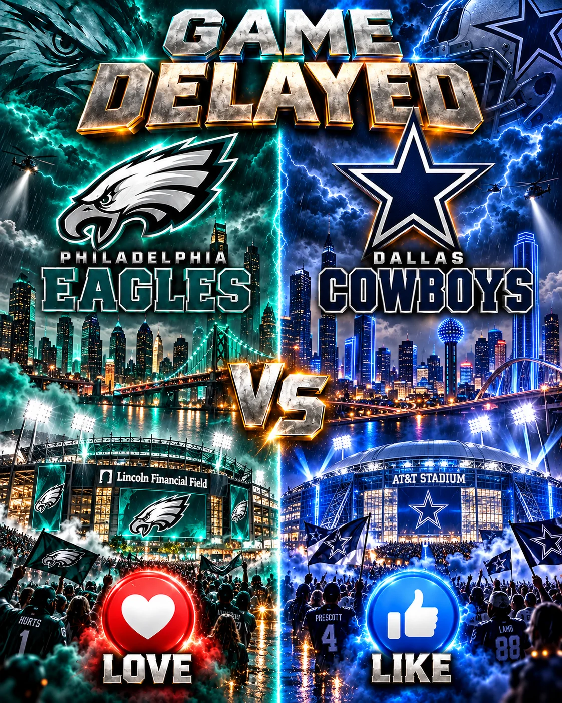 Cover Image for 🗓️ TIME UPDATE 🚨: PHILADELPHIA EAGLES VS. DALLAS COWBOYS — Kickoff Time Confirmed! 🏈🔥