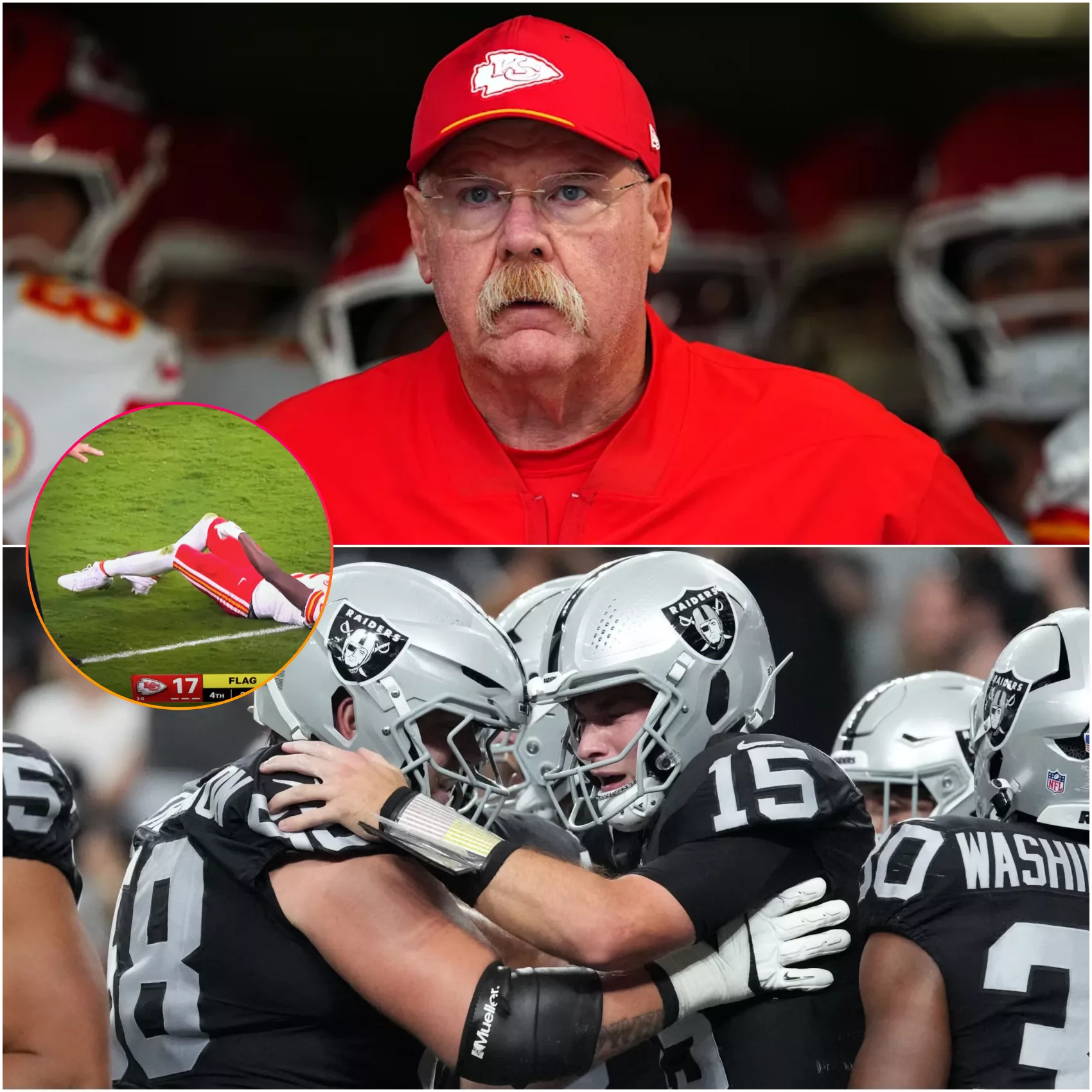 Cover Image for 🚨 BREAKING NEWS: ANDY REID’S FURIOUS REACTION AFTER TYQUAN THORNTON INJURY IGNITES CHIEFS–RAIDERS FIRESTORM [VIDEO] 🔥🏈