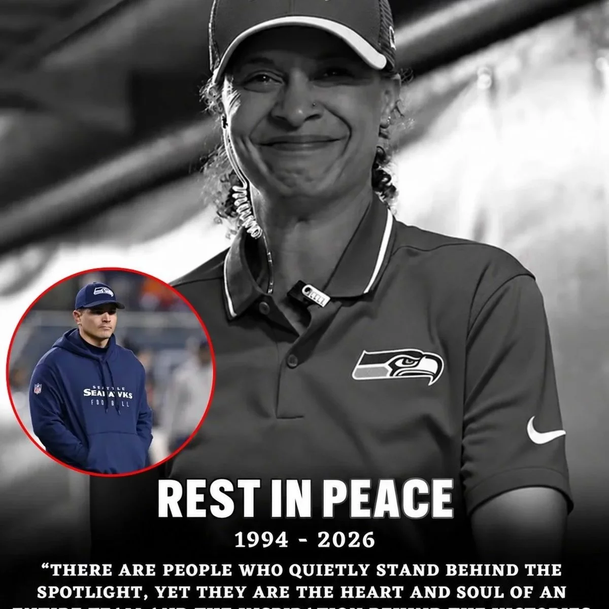 Cover Image for 💔 HEARTBREAKING NEWS: The longtime assistant to Seattle Seahawks head coach Mike Macdonald — a woman who dedicated years of her life to tirelessly supporting the team’s operations, training sessions, games, and the entire staff working alongside him