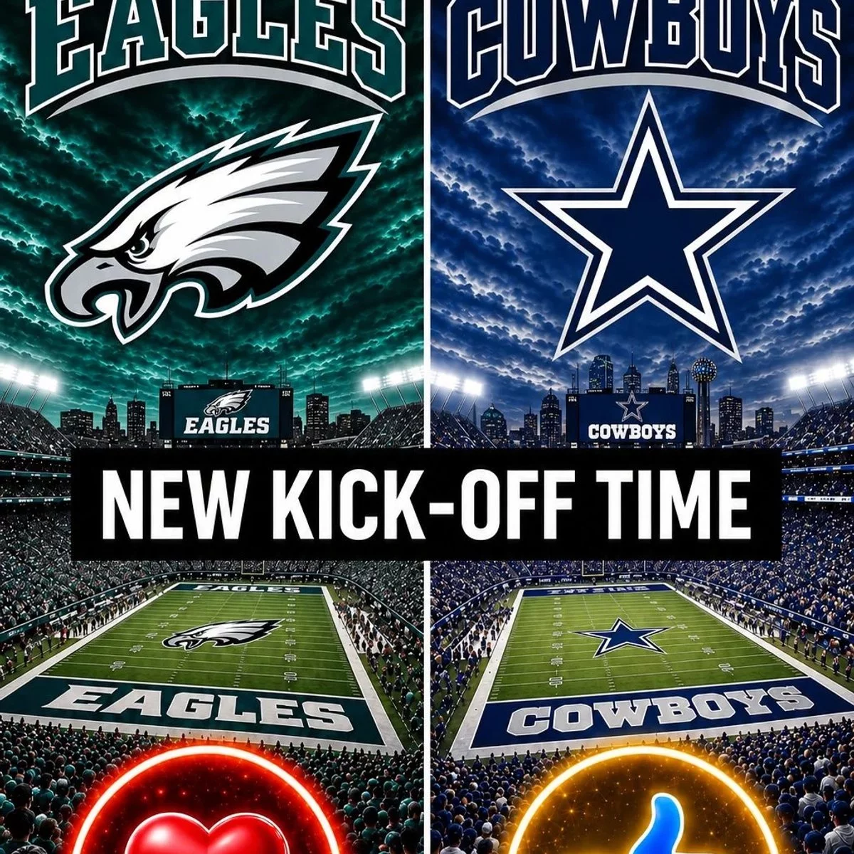 Cover Image for 🔥🚨 “CANCEL YOUR MONDAY NIGHT PLANS!” — NFL DROPS A MASSIVE SCHEDULE BOMBSHELL: Philadelphia Eagles vs. Dallas Cowboys Set for an Explosive Primetime Showdown That Could Shake the Entire NFL Season! 🏈😱