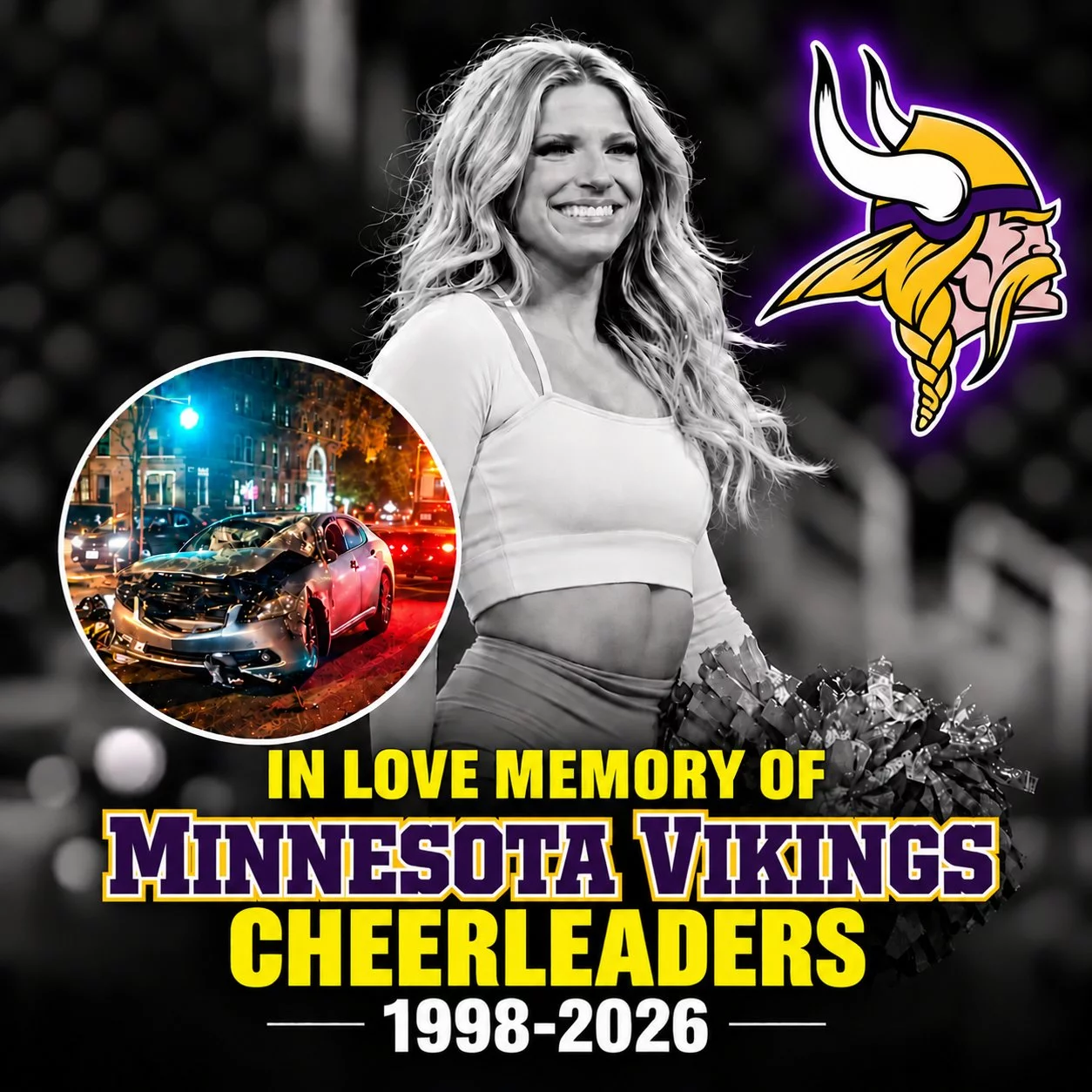 Cover Image for SAD NEWS: Rookie Minnesota Vikings Cheerleader Involved in Horrific Accident After Heartbreaking Loss — Her Condition Leaves the Football Community Heartbroken