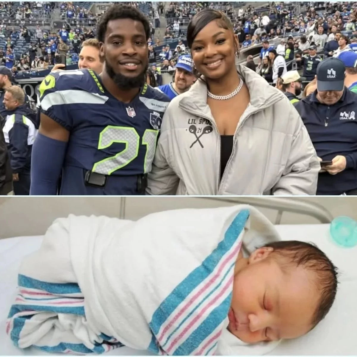 Cover Image for SEAHAWKS NATION IN FRENZY! Seattle Superstar Devon Witherspoon and Girlfriend Break Nine Months of Silence with Shock Baby Announcement — And the Heartmelting Meaning Behind His Name Will Leave You in Tears!