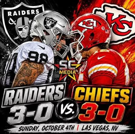  THE AFC WEST HAS A NEW LOOK. For the first time in a long time, the Chiefs  and Raiders are both sitting at 3-0 — and next Sunday, they collide with