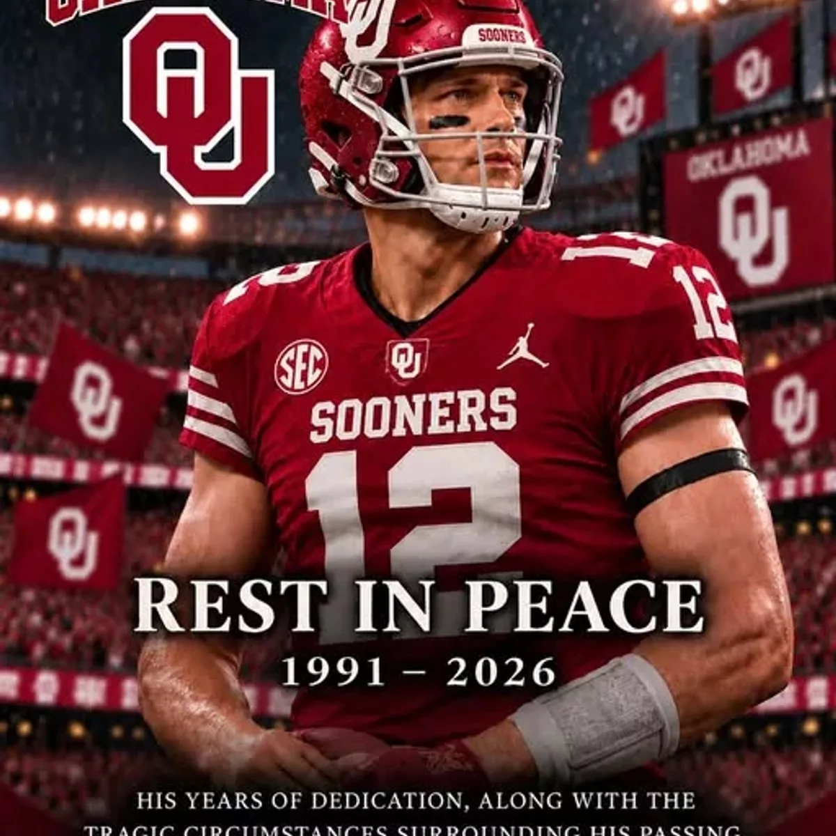 Cover Image for π SAD NEWS: Unverified Report Claims Former Oklahoma Sooners Football Star Died at 35 After Bar Shooting, Leaving Behind a Young Family