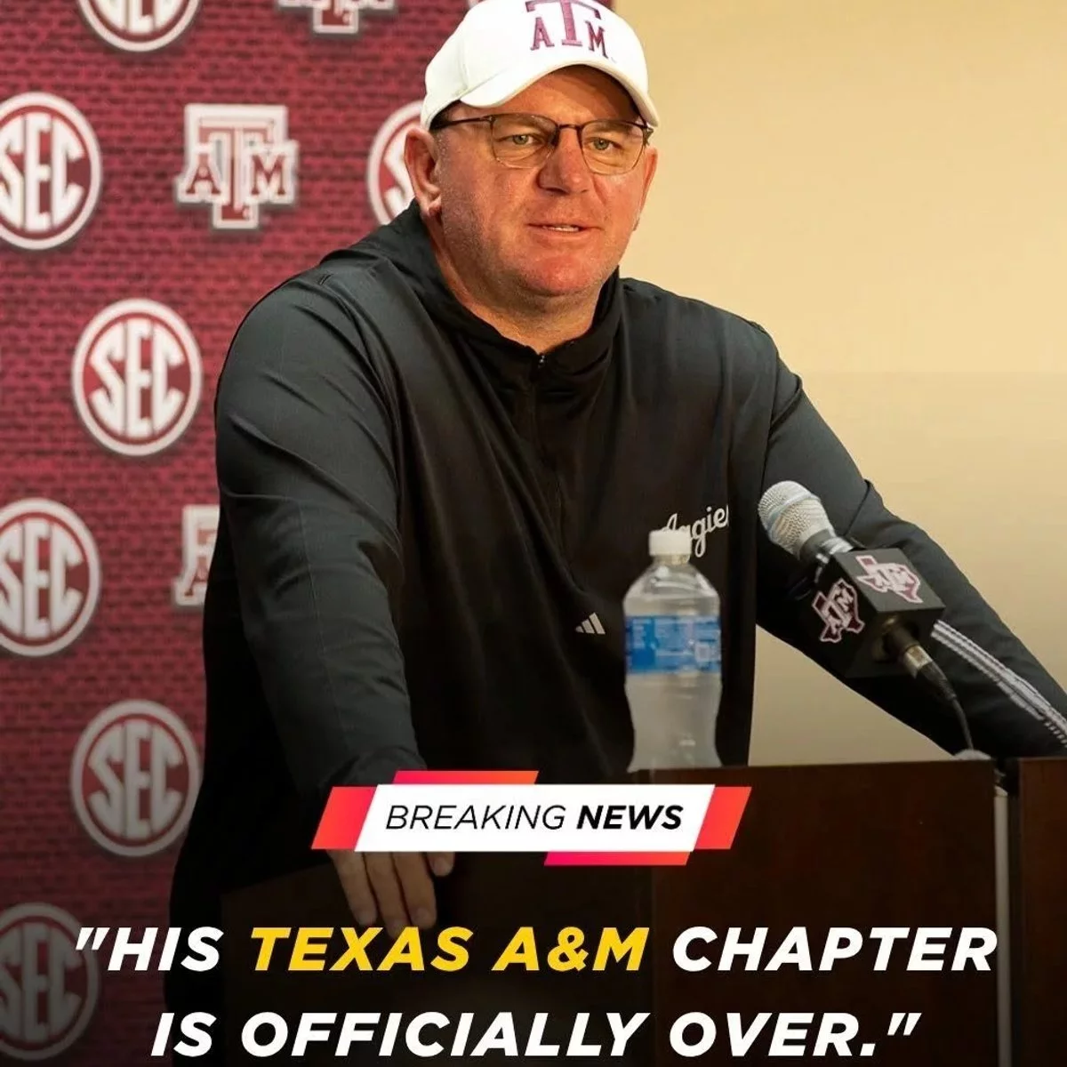 Cover Image for BREAKING: According to reports, Texas A&M Aggies head coach Mike Elko has informed the team that one player has been removed from the roster and will not return to the active lineup.