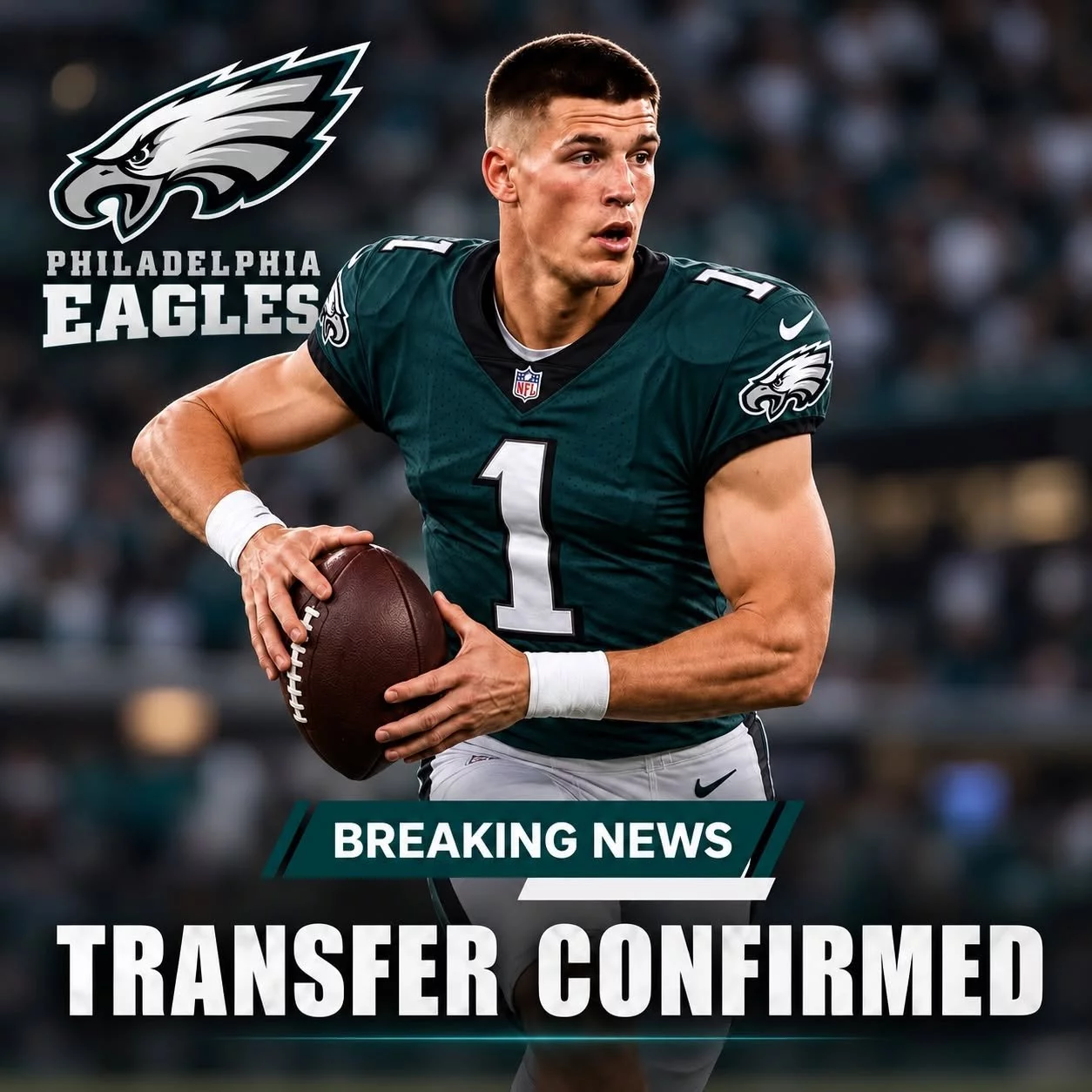 Cover Image for 👀 A MASSIVE SHOCKWAVE THROUGH THE NFL    🚨 🦅 MIDNIGHT GREEN CATACLYSM: America’s Premier Draft Prospect Pulls Off Stunner Change of Heart — Howie Roseman and the Philadelphia Eagles Take Over the NFL Draft Narrative in Masterclass Coup! 🦅⚡🏈🟢⚪⚫💣💥