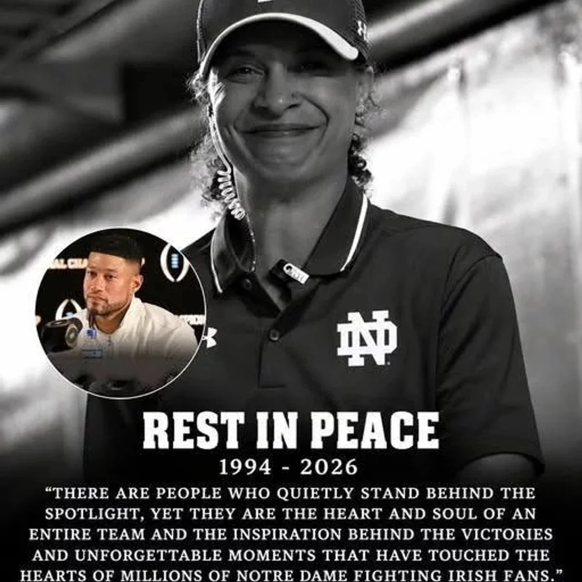 Cover Image for 💔 HEARTBREAKING NEWS: The longtime assistant to Notre Dame head coach Marcus Freeman