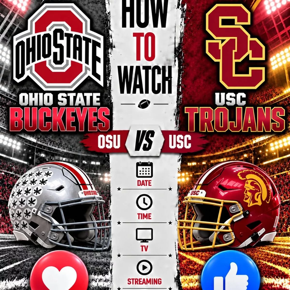 Cover Image for 🏈 How to Watch the Game: Ohio State Buckeyes vs. USC Trojans — Time, TV Channel, Streaming Info, and Everything You Need to Know. 🔥