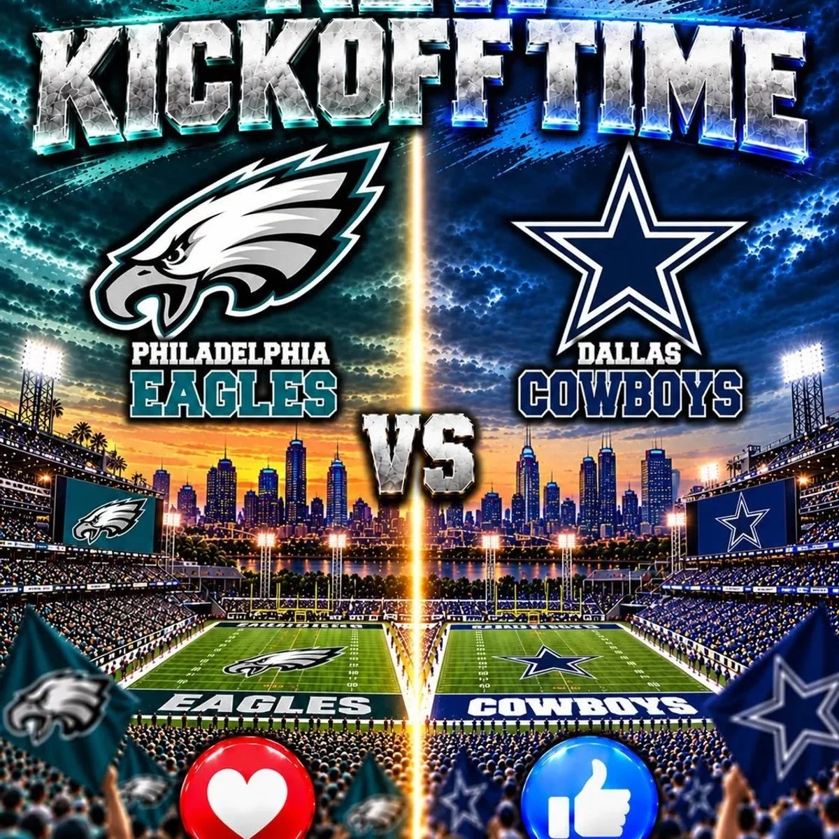 Cover Image for 🔥 Philadelphia Eagles vs. Dallas Cowboys: How to Watch, Kickoff Time, TV Channel, Live Stream and Everything NFL Fans Need to Know