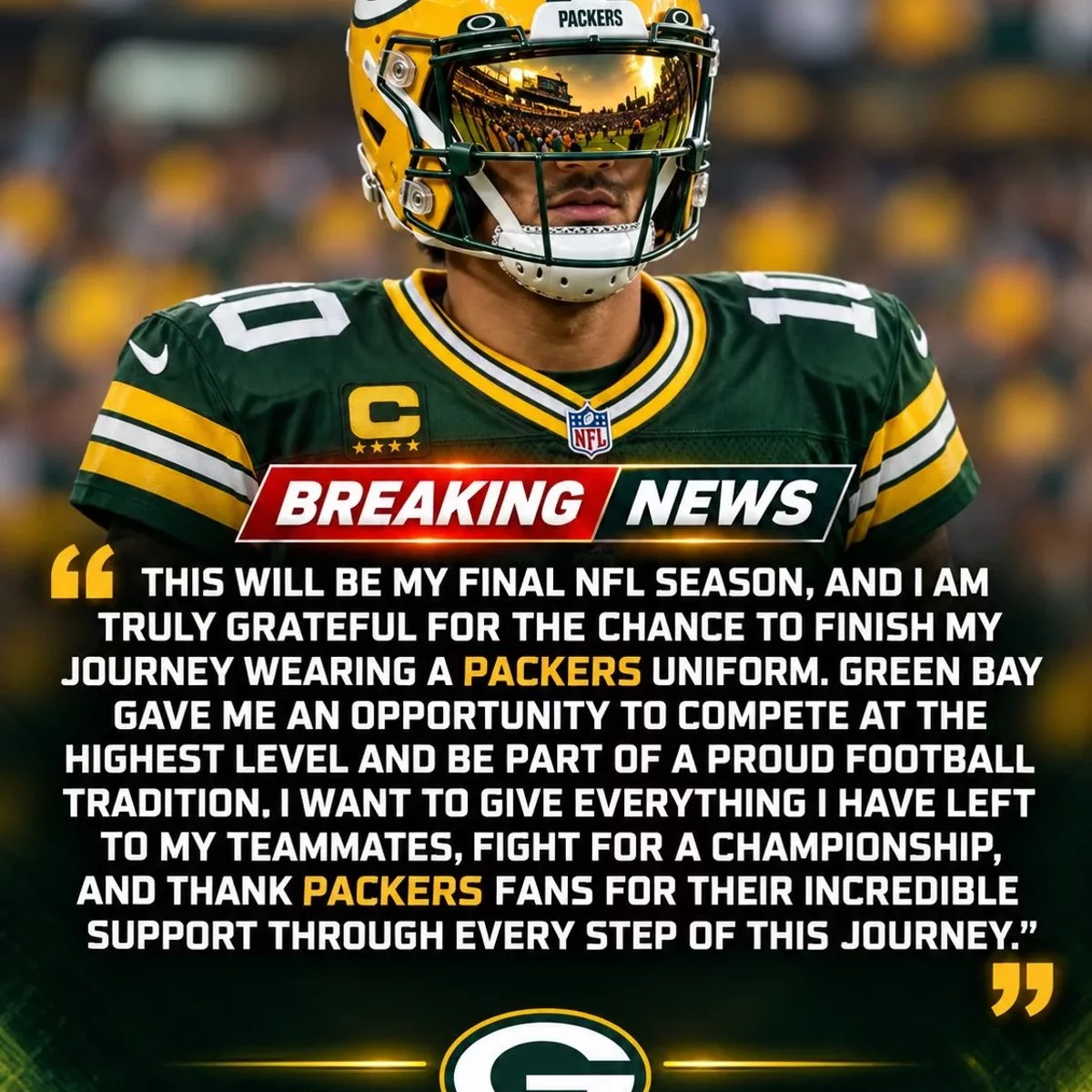 Cover Image for Green Bay Packers Defensive Superstar Makes Emotional Announcement That 2026 Will Be His Final NFL Season