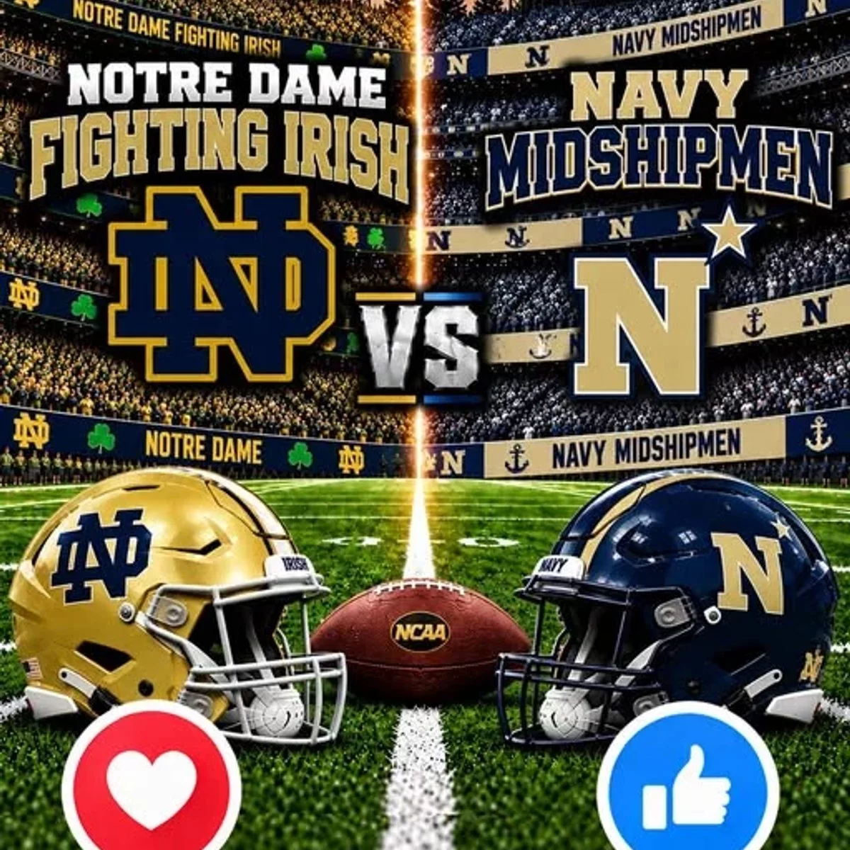 Cover Image for 🏈 Notre Dame Fighting Irish vs. Navy Midshipmen: What Channel Is the Game On? Kickoff Time, TV Schedule, Live Streaming Guide and Complete College Football Preview