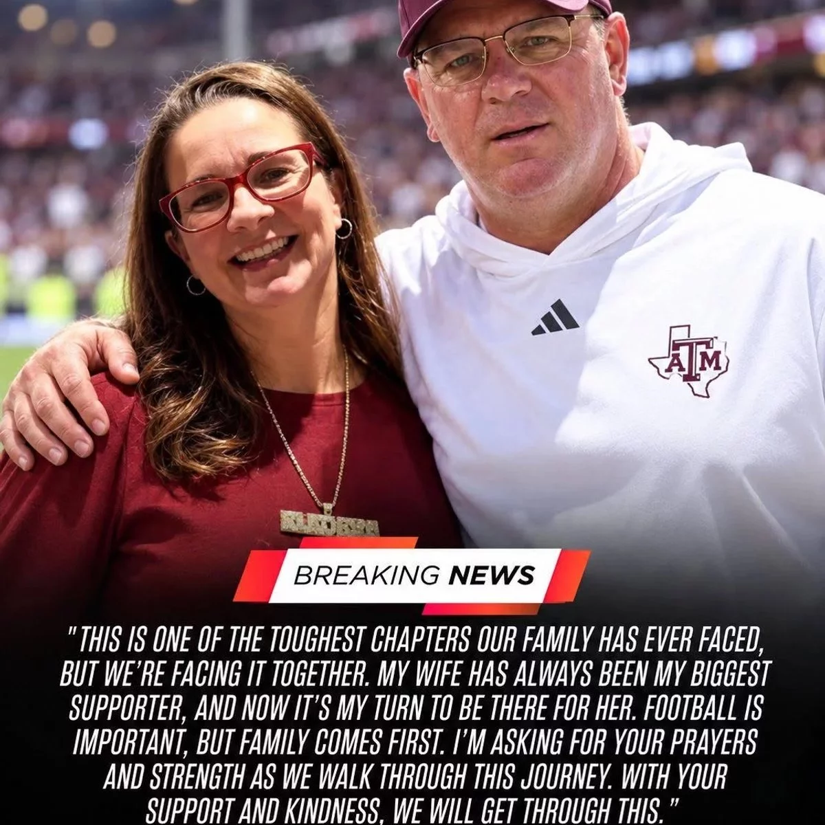 Cover Image for 💔 SAD NEWS: Texas A&M Aggies head football coach Mike Elko and his wife, Michelle Elko, are facing an emotional moment as heartbreaking news leaves fans deeply concerned — and the entire college football community has united to send love and support to the beloved Aggies coach and his family…