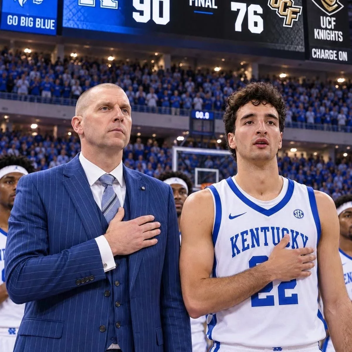 Cover Image for No one in the building saw this coming — but the powerful postgame moment led by head coach Mark Pope and the entire Kentucky Wildcats team left the arena completely silent, before raw emotions slowly began to take over the crowd.