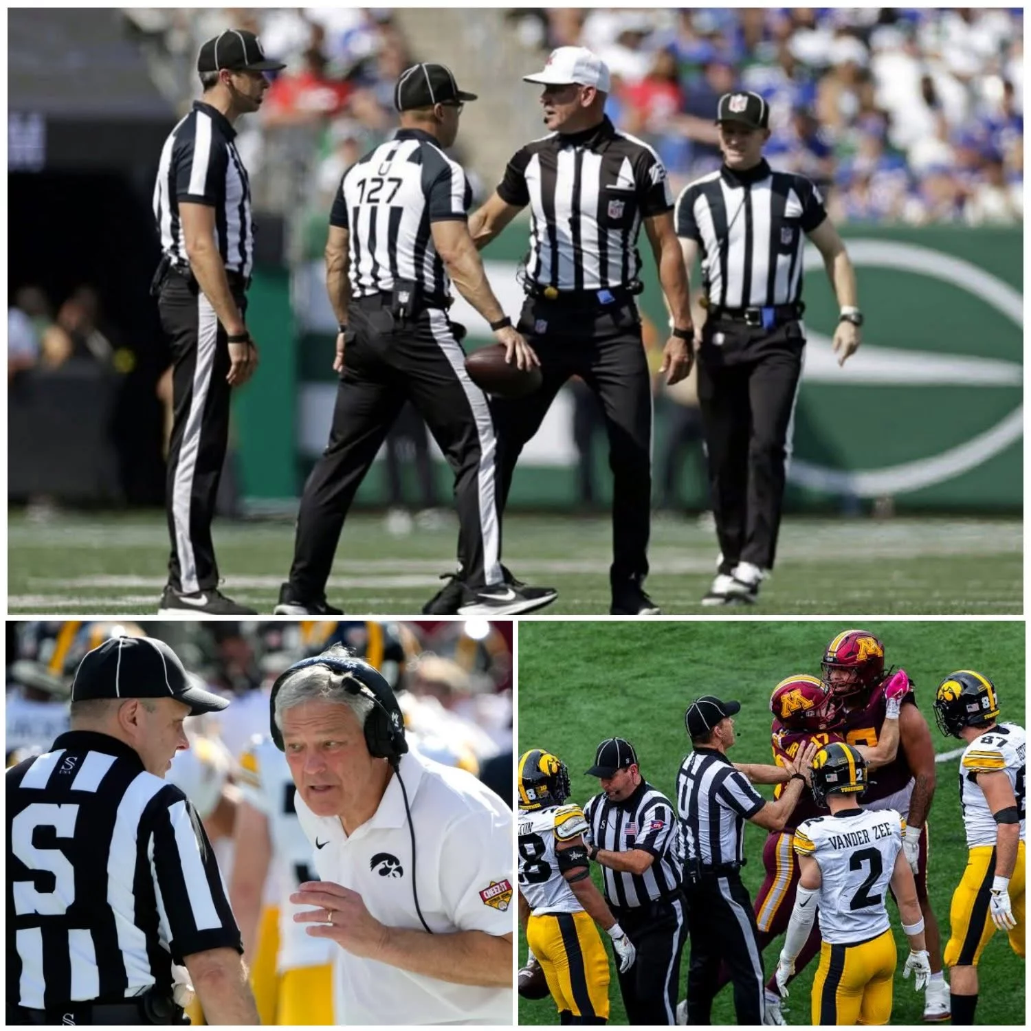 Cover Image for BREAKING NEWS: NCAA Board of Governors Suspends Four Referees Following Iowa Hawkeyes’ Controversial 13–10 Loss to Minnesota — Kirk Ferentz’s Five-Word Response Sends Shockwaves Across College Football