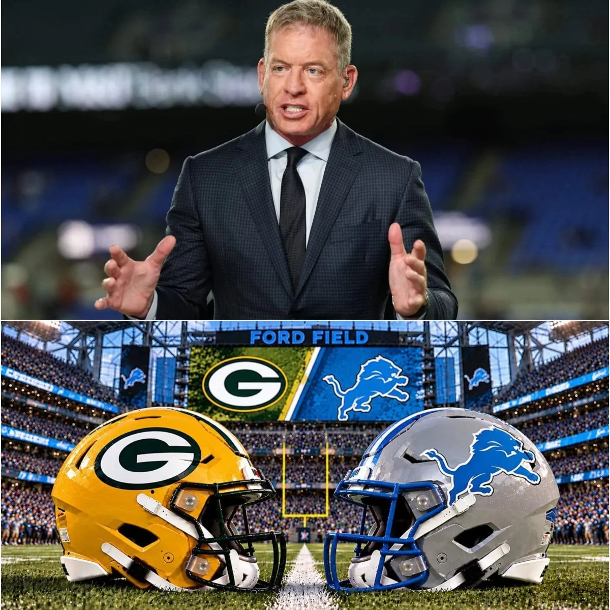 Cover Image for Troy Aikman offered a bold analysis and score prediction ahead of the Detroit Lions and Green Bay Packers game…