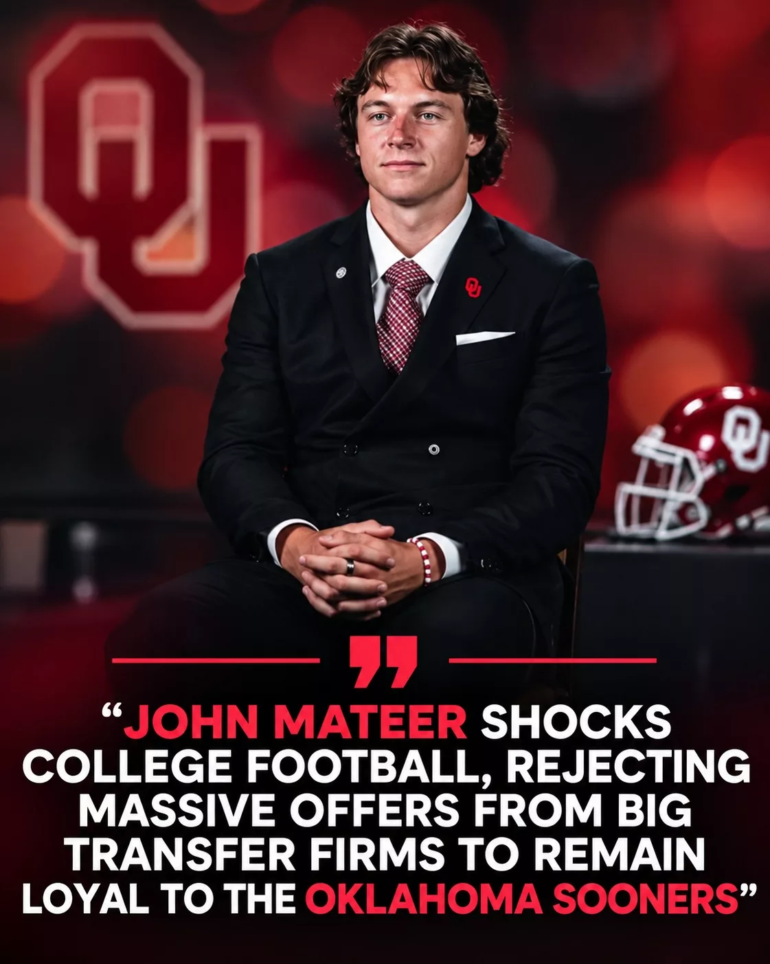 Cover Image for ❤️🤍 “$5.5 MILLION? GET LOST!” — John Mateer Shocks College Football, Rejecting Massive Offers From Rival Programs to Remain Loyal to the Oklahoma Sooners! 🔥