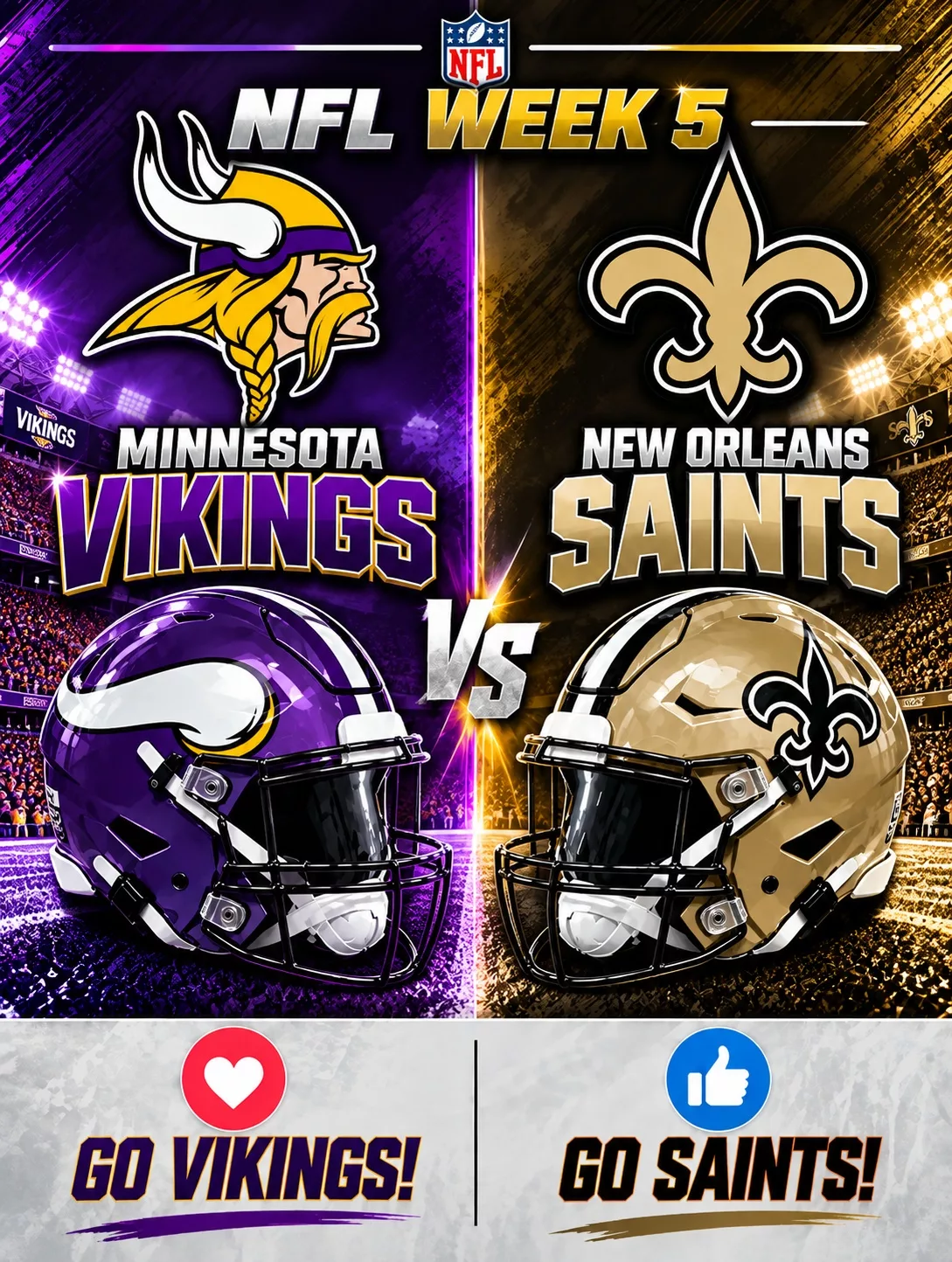 Cover Image for 🚨 GAME TIME MOVED: Minnesota Vikings vs. New Orleans Saints Rescheduled — Important Info Below DON’T FORGET — GET THE UPDATED SCHEDULE IN THE COMMENTS! 👇👇👇