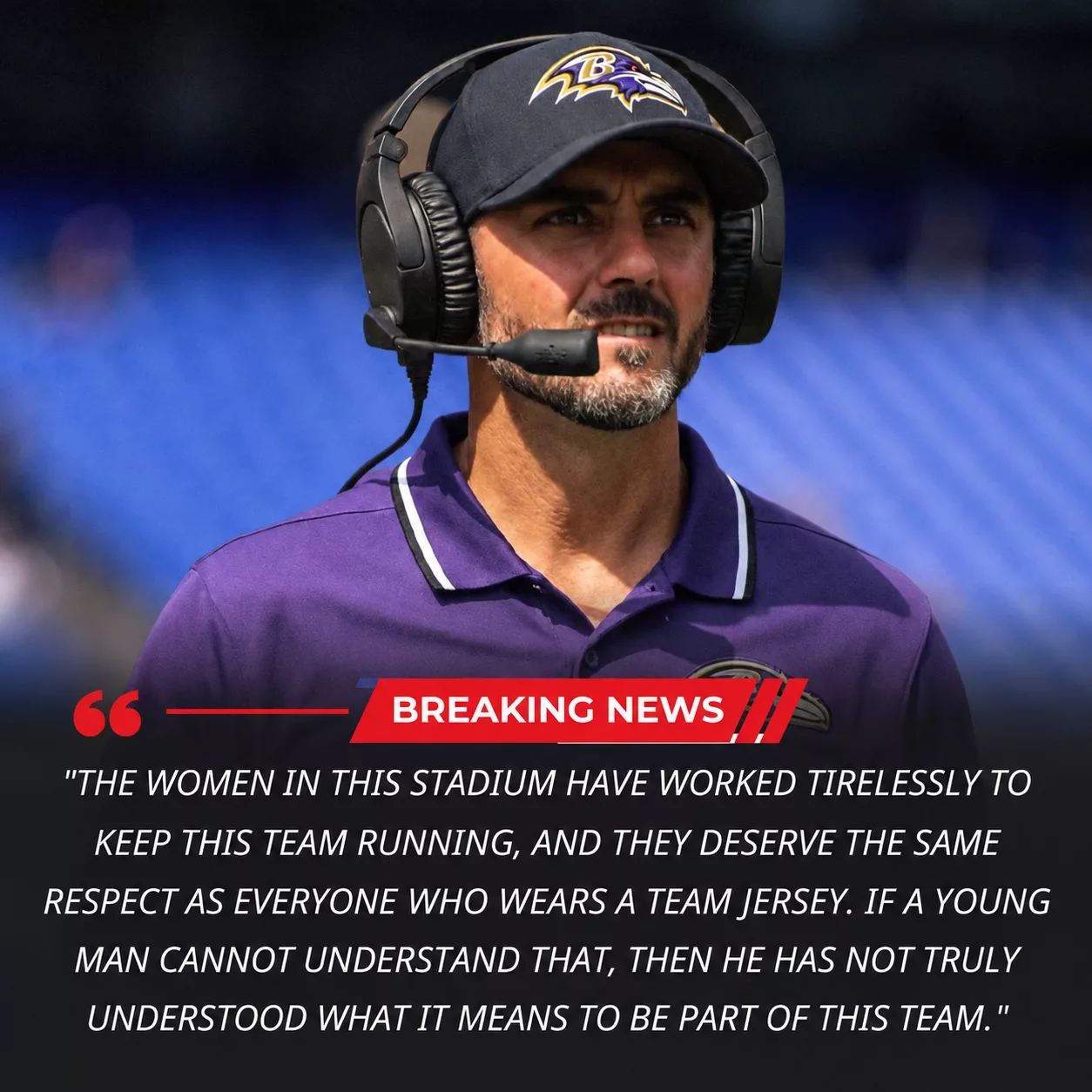 Cover Image for 🚨 BREAKING: Baltimore Ravens Release Rookie After Disrespectful Incident Involving an Elderly Female Stadium Staff Member — Coach Sends Powerful Message About “Respect Culture” in Baltimore.