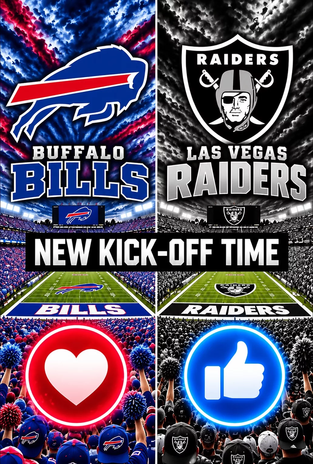 Cover Image for π₯ βCANCEL YOUR SUNDAY PLANS!β β The NFL Just Dropped a Major Schedule Bomb: Buffalo Bills vs. Las Vegas Raiders Set for a Must-See Week 6 Showdown ππ¨