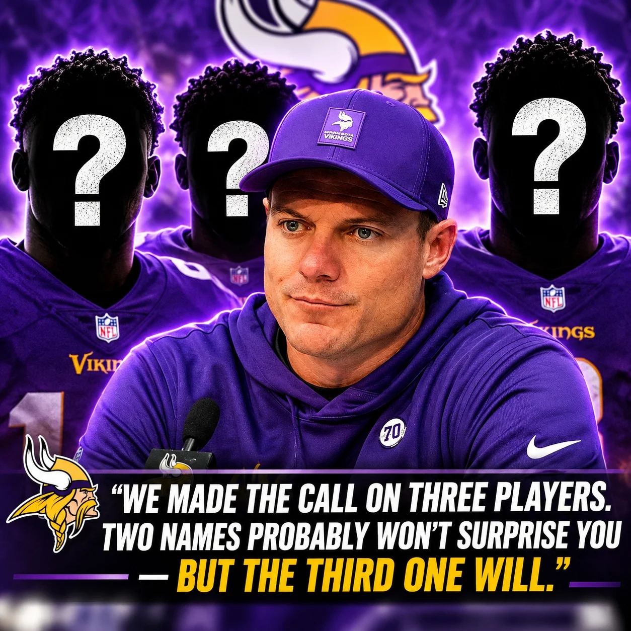 Cover Image for 🚨 BREAKING: Vikings Make Major Roster Shake-Up, Part Ways With Three Players in Moves That Could Free Up Nearly $30 Million