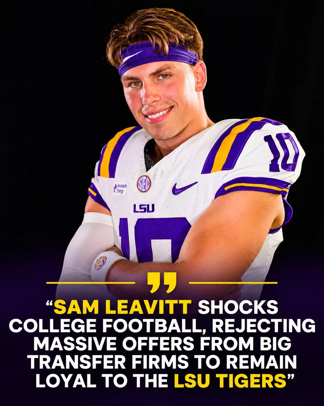 Cover Image for 💜💛 “$5.5 MILLION? GET LOST!” — Sam Leavitt Shocks College Football, Rejecting Massive Offers From Rival Programs to Remain Loyal to the LSU Tigers! 🐯🔥