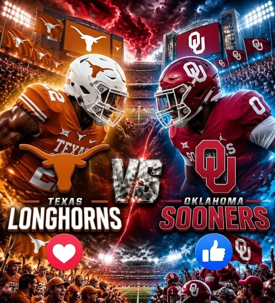 Cover Image for 🔥 “CANCEL YOUR SATURDAY PLANS!” — COLLEGE FOOTBALL DROPS A SCHEDULE BOMBSHELL: TEXAS LONGHORNS VS. OKLAHOMA SOONERS SET FOR AN EPIC SHOWDOWN! 🔥