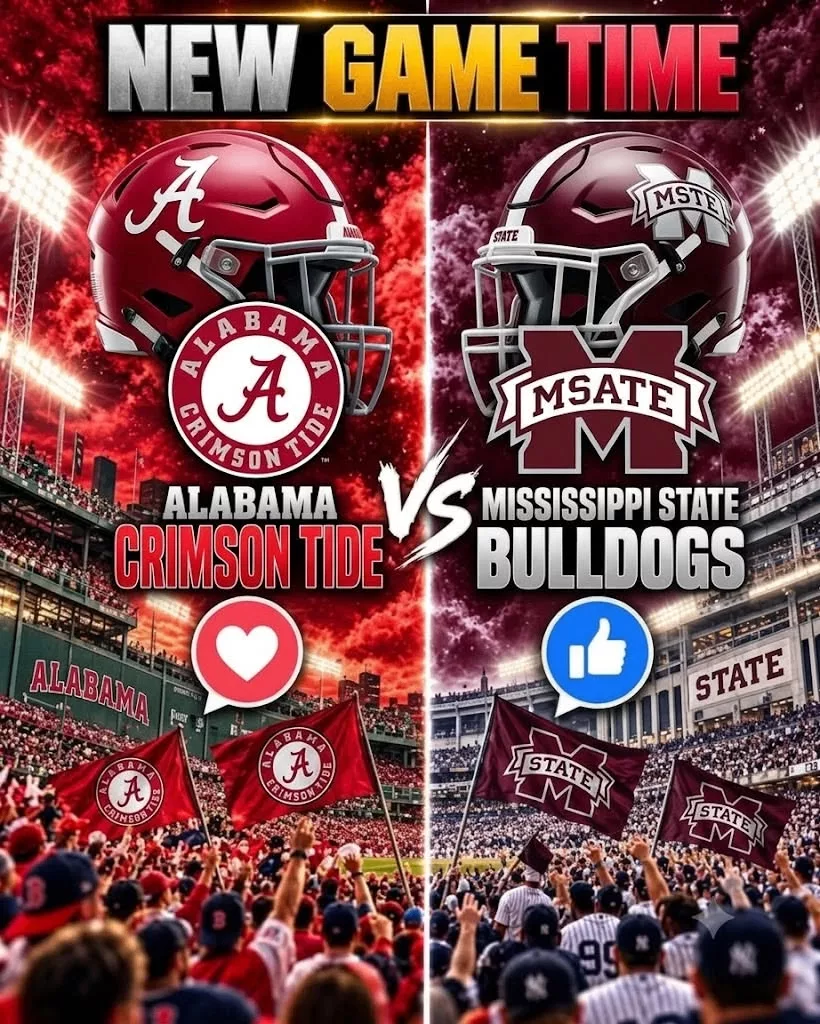 Cover Image for 🚨 “CANCEL YOUR PLANS!” — COLLEGE FOOTBALL DROPS A MASSIVE SCHEDULE UPDATE: ALABAMA CRIMSON TIDE VS. MISSISSIPPI STATE BULLDOGS SHOWDOWN IS SET TO SHAKE THE SEC!