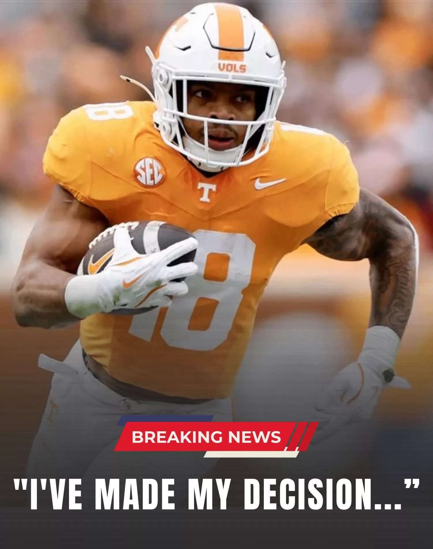Cover Image for 🛑 “I’VE MADE MY DECISION…” — Tennessee Volunteers star DeSean Bishop has finally spoken out about his future with the program, leaving Volunteers fans deeply emotional as a surprising twist regarding his next destination comes to light. Bishop’s announcement immediately sparked widespread speculation across the college football world, with fans eager to understand what his decision truly means for his future. However, the details behind that decision are becoming increasingly impossible to ignore…