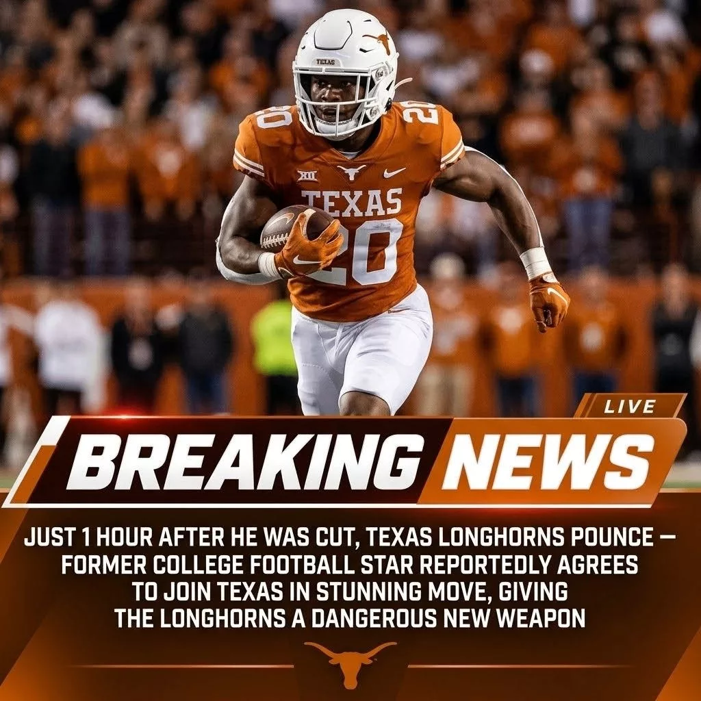 Cover Image for 🚨 BREAKING: JUST 1 HOUR AFTER TEXAS CUT HIM, LONGHORNS POUNCE — Former college football standout reportedly agrees to join Texas in a stunning move, giving the Longhorns a dangerous new weapon for their lineup.