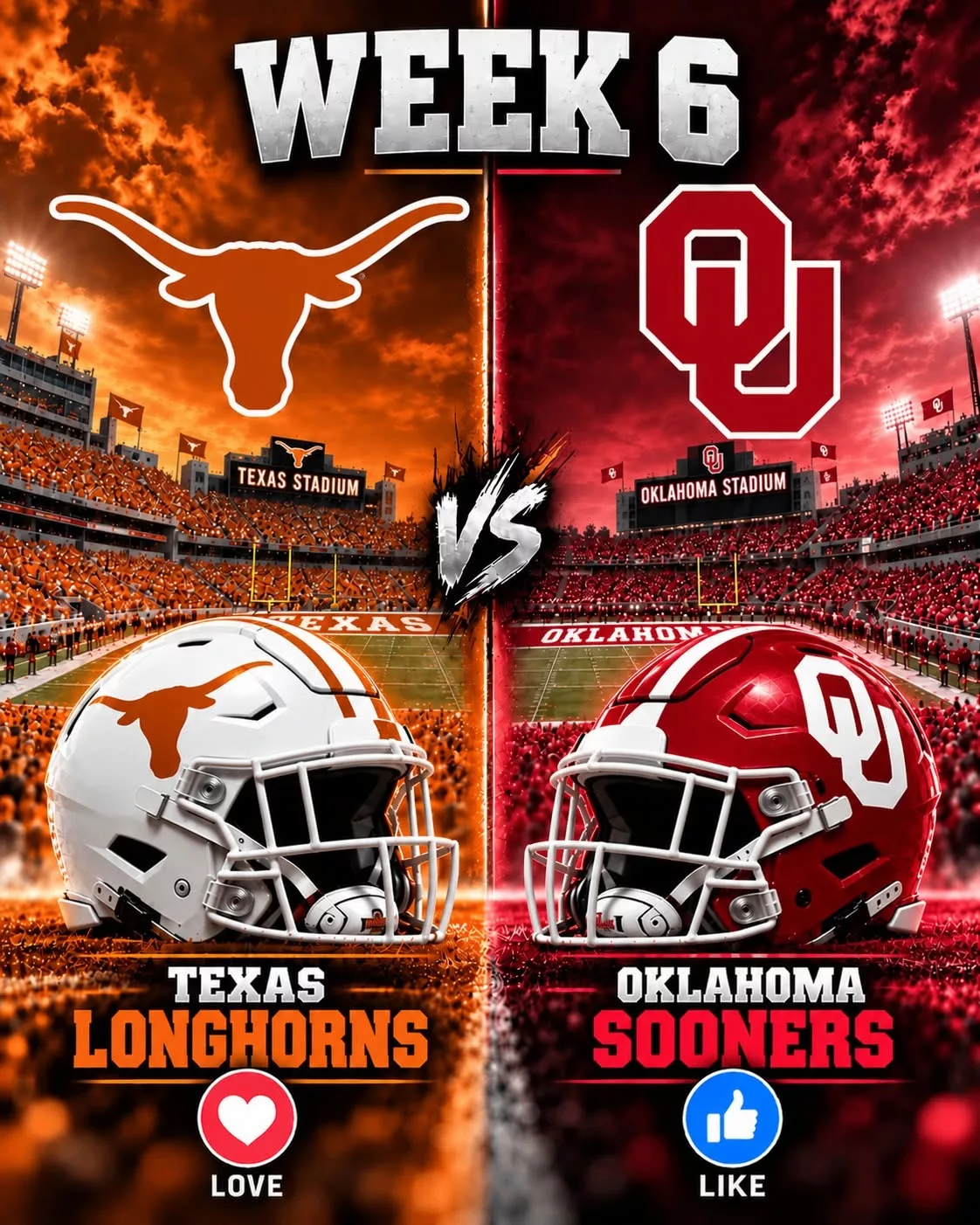 Cover Image for 🗓️ CONFIRMED: The Texas Longhorns vs. Oklahoma Sooners game has been rescheduled. 🔥