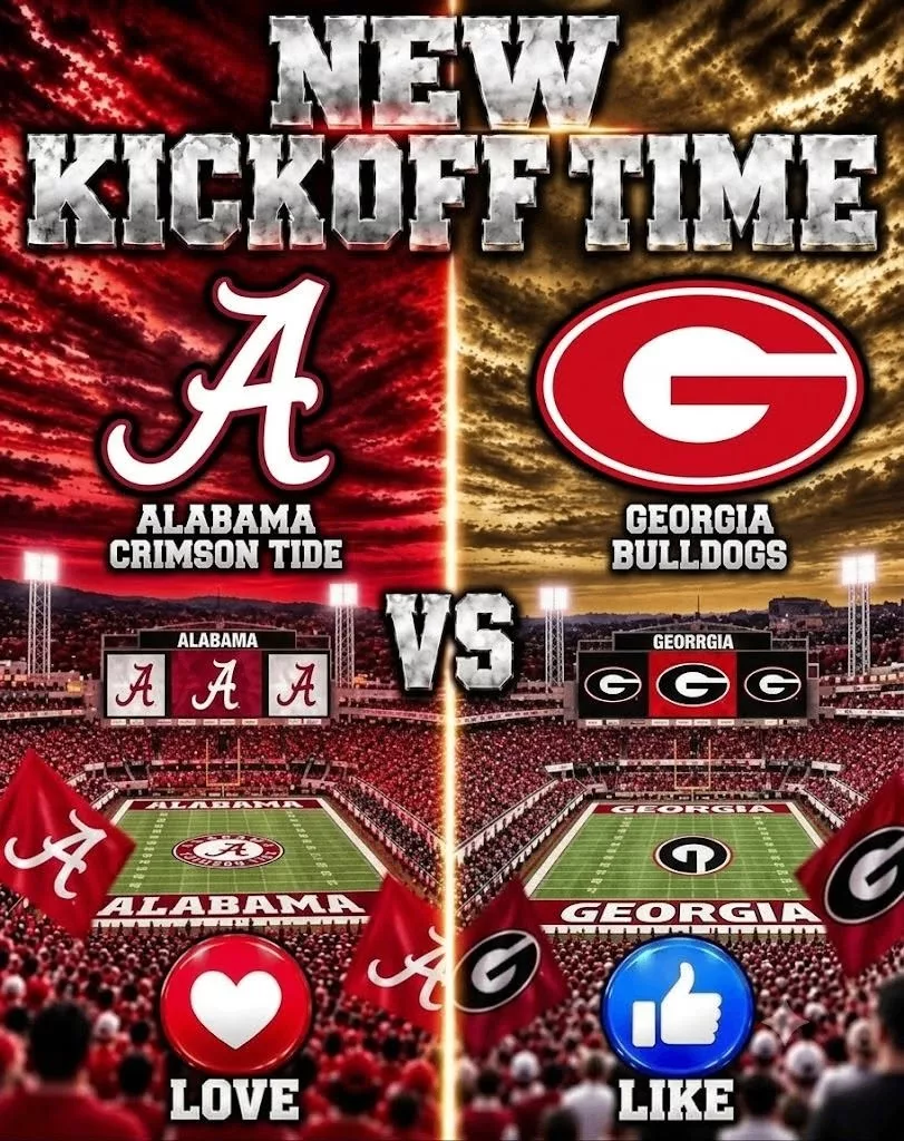 Cover Image for 🗓️ CONFIRMED: The Georgia Bulldogs vs. Alabama Crimson Tide game has been rescheduled. 🔥