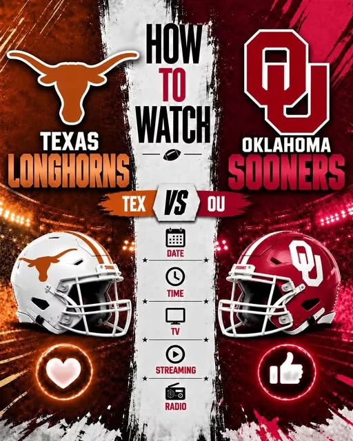 Cover Image for 🏈 How to Watch the Game: Texas Longhorns vs. Oklahoma Sooners — Time, TV Channel, Streaming Info, and Everything You Need to Know.