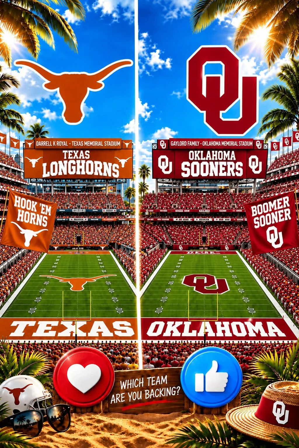 Cover Image for 🚨 BIG SCHEDULE UPDATE: The Texas Longhorns vs. Oklahoma Sooners game details are officially here — fans won’t want to miss the latest schedule information before this huge showdown. 🔥