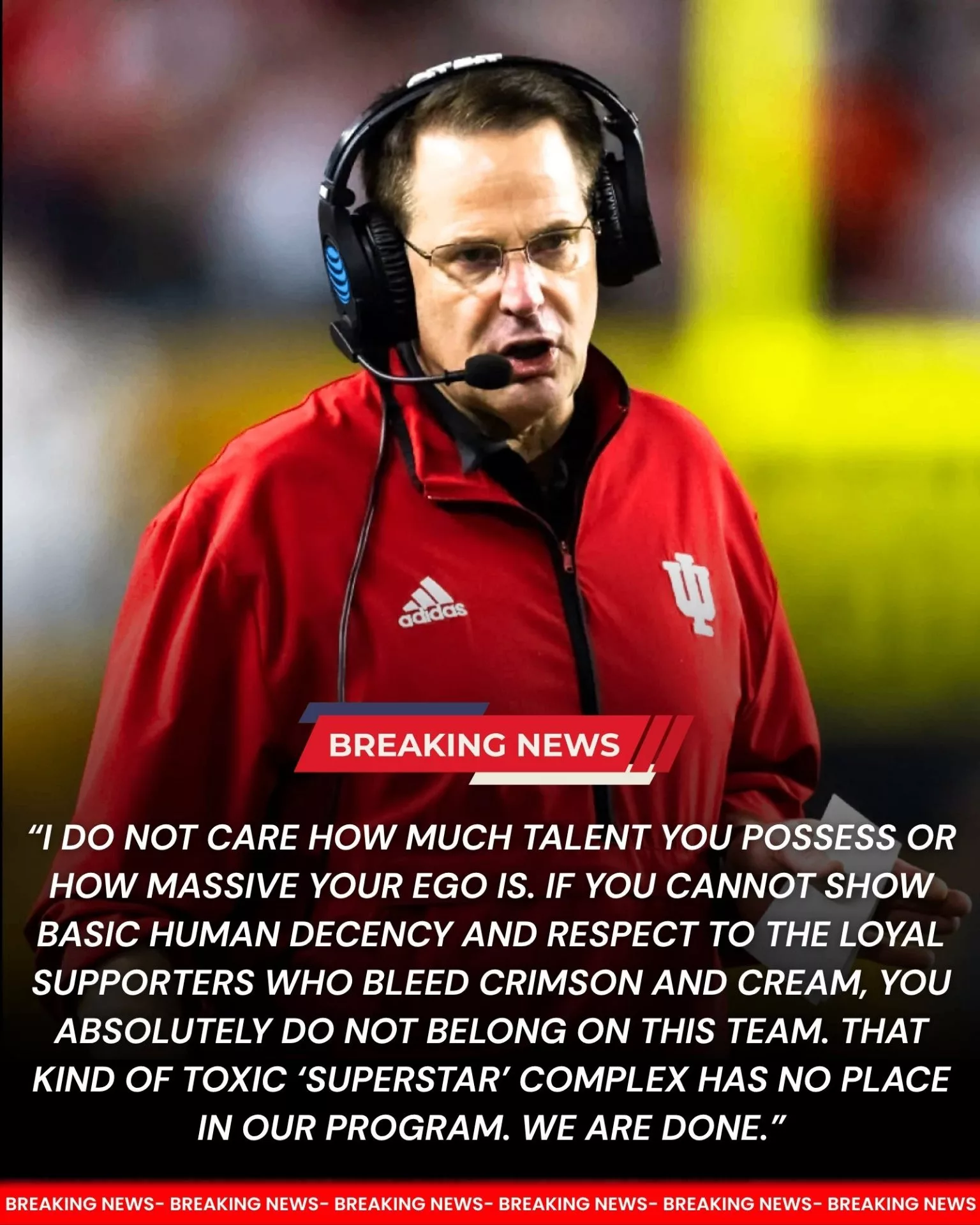 Cover Image for BREAKING NEWS: The Indiana Hoosiers have reportedly dismissed a star player from the team, effective immediately, following an appalling incident outside the team’s facility in which the player allegedly ignored an 82-year-old lifelong Hoosiers fan and refused to take a photo with him.