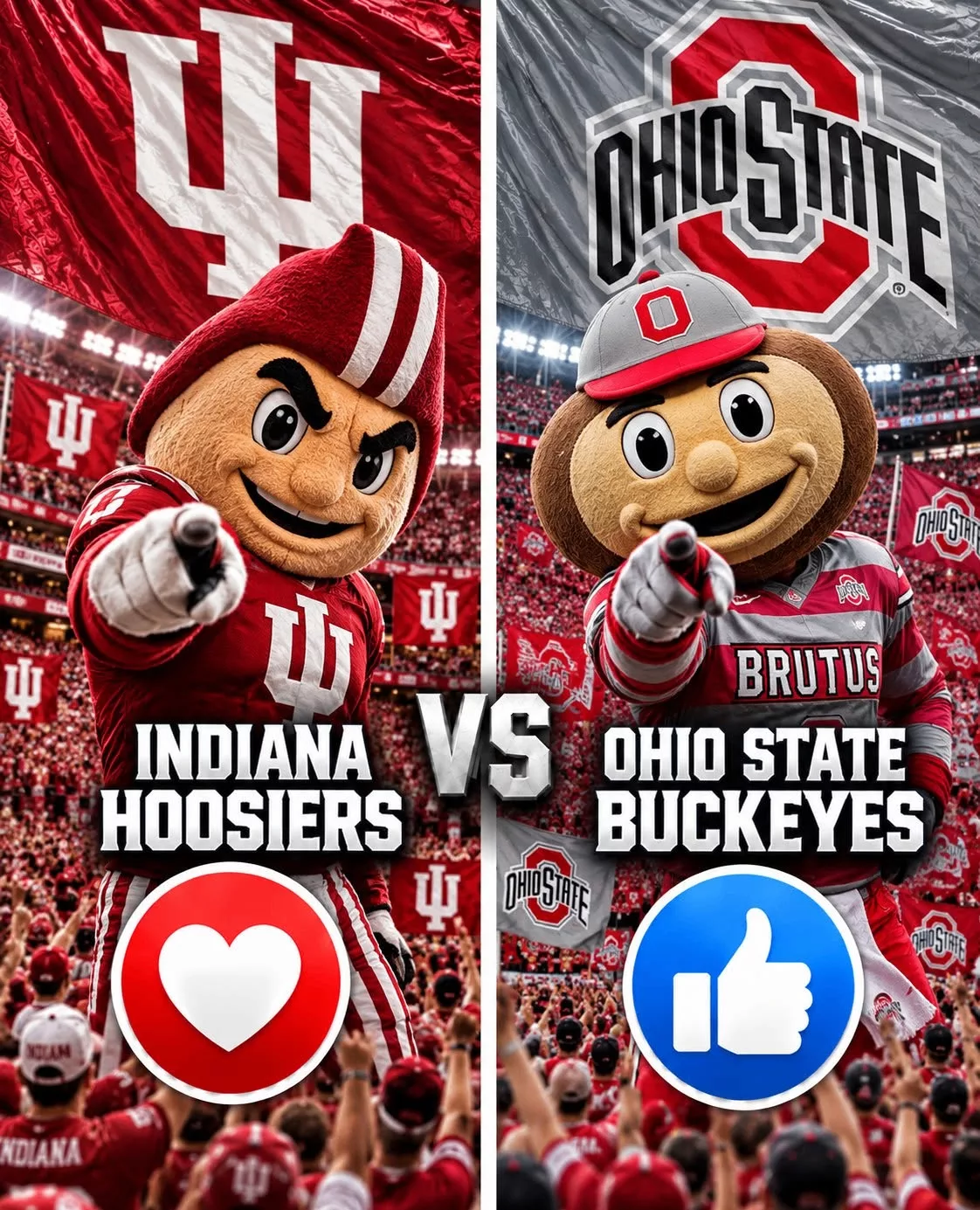 Cover Image for GAME DELAYED: NCAA Football Game of the Indiana Hoosiers vs. Ohio State Buckeyes Rescheduled — Important Information Below